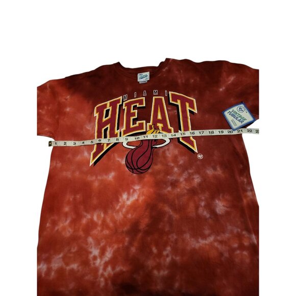 Men's Miami Heat '47 Red Vintage Tie Dye Tubular T-Shirt Men's Size Large NWT - Picture 2 of 10